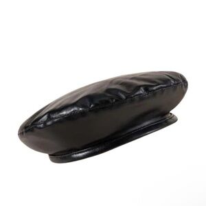 Black Pu  Beret hat